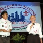 Sing-a-long session, guided by the Oldest Scout